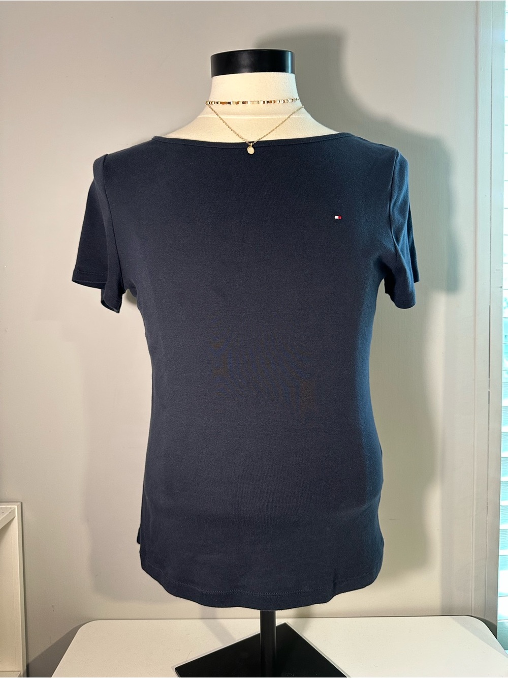 Tommy Hilfiger Navy Short Sleeve Boat Neck Tee